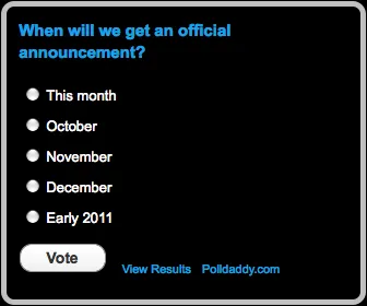 Poll: When will we get an announcement?